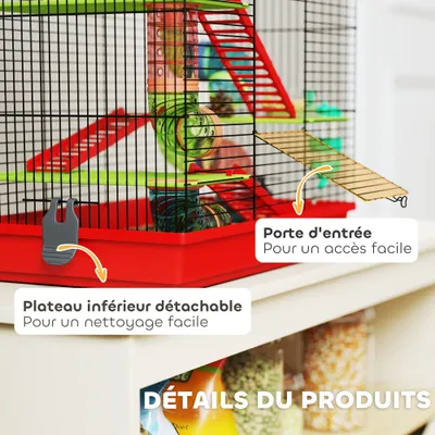 Cage pour hamster avec tunnel et jouets