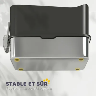 Bac à litière pour chat semi-fermé en acier inoxydable