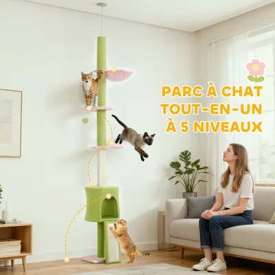Arbre à chat sur pied à 5 hauteurs
