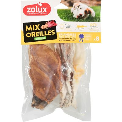 Friandises naturelles mix 8 Oreilles 150 g pour chien