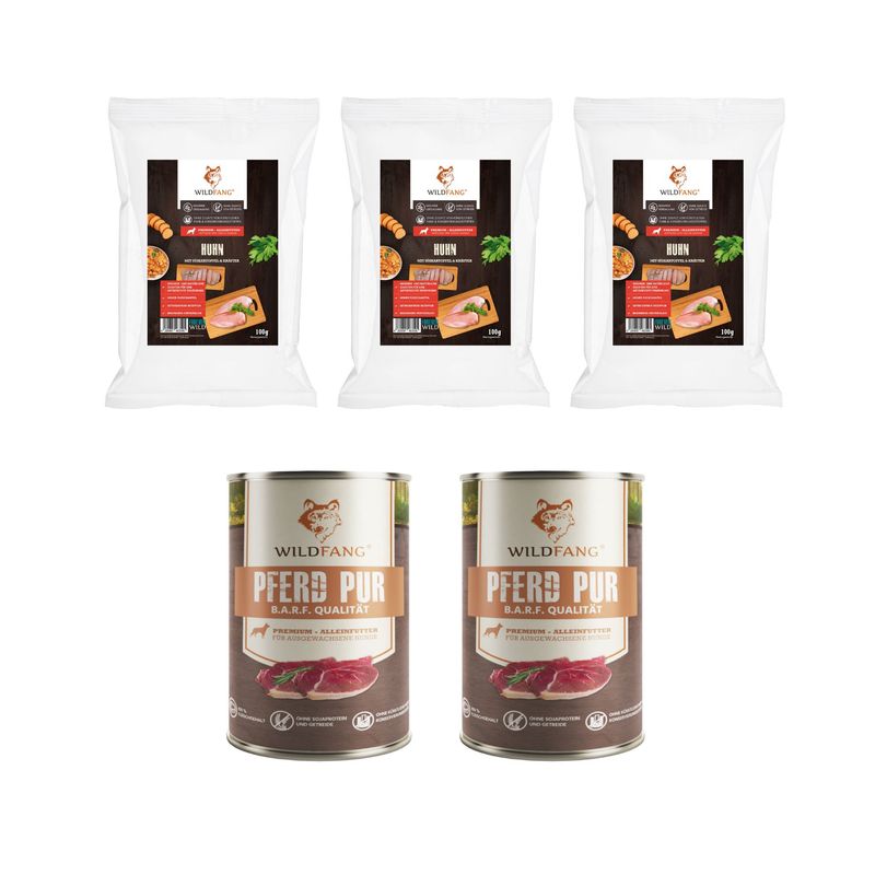 Wildfang Gourmet Box Adulte - Aliments secs et humides - Pur Cheval