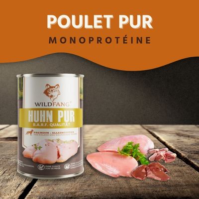 Wildfang Gourmet Box Adulte - Aliments secs et humides - Pur poulet
