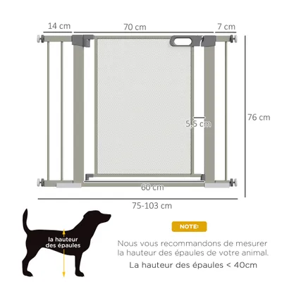 Barrière de sécurité pour animaux domestique avec fermeture automatique