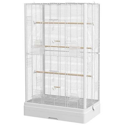 Cage à oiseaux volière avec portes perchoirs cage