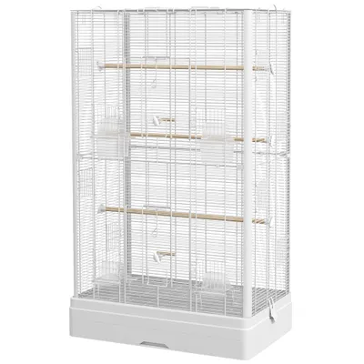 Cage à oiseaux volière avec portes perchoirs cage