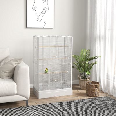 Cage à oiseaux volière avec portes perchoirs cage