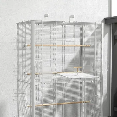 Cage à oiseaux volière avec portes perchoirs cage