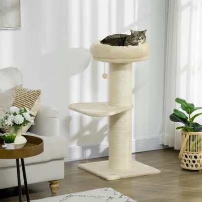 Arbre à chat griffoir sisal naturel 2 plateforme