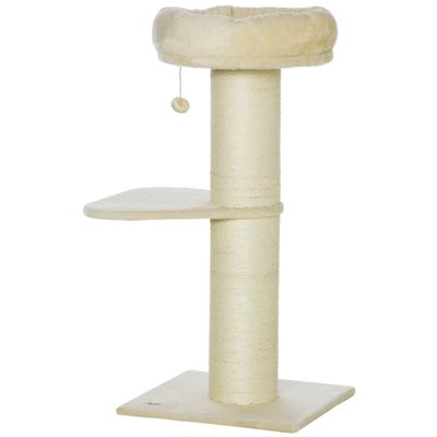 Arbre à chat griffoir sisal naturel 2 plateforme