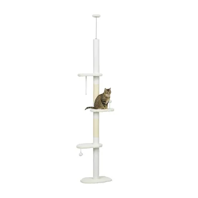 Arbre à chat 225-255 cm réglable en hauteur Tour pour chat Arbre à chat 225-255 cm réglable en hauteur Tour pour chat