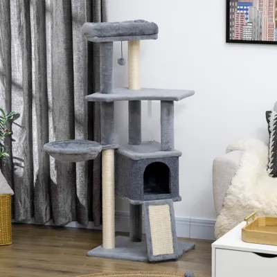 Arbre à chat centre d'activités multi-équipé griffoirs grattoir