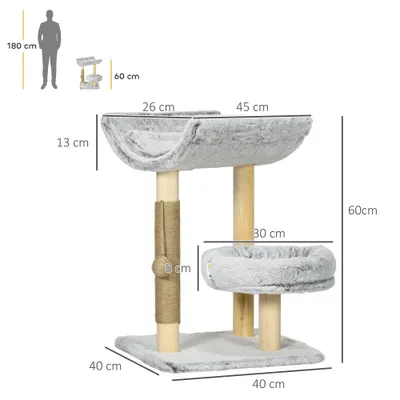 Abre à chat avec griffoir 1 niche supérieure avec coussin