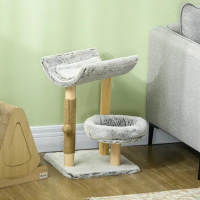 Abre à chat avec griffoir 1 niche supérieure avec coussin