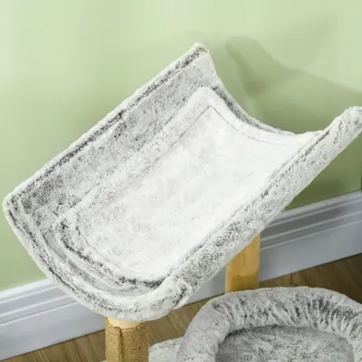 Abre à chat avec griffoir 1 niche supérieure avec coussin