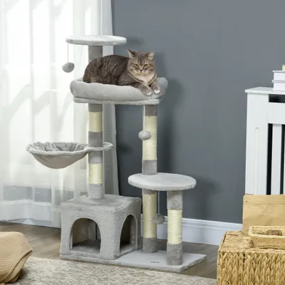 Arbre à chat hauteur centre d'activités multi-niveaux colonnes