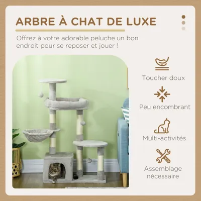 Arbre à chat hauteur centre d'activités multi-niveaux colonnes