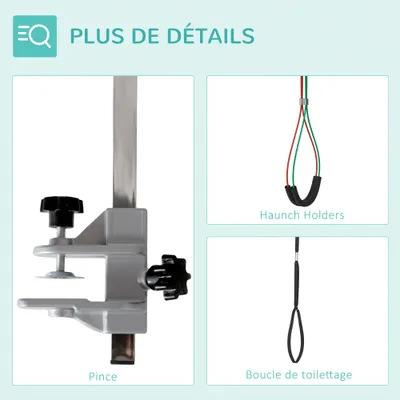 Bras de toilettage pliable pour animaux de compagnie en acier inoxydable