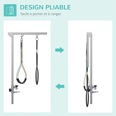 Bras de toilettage pliable pour animaux de compagnie en acier inoxydable