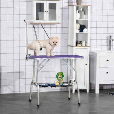 Bras de toilettage pliable pour animaux de compagnie en acier inoxydable