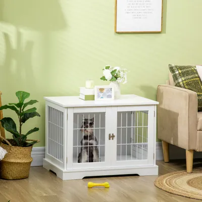 Cage pour chien animaux 2 en 1 table d'appoint meuble cage chien Cage pour chien animaux 2 en 1 table d'appoint meuble cage chien