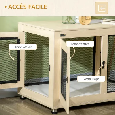 Cage pour chien sur pied avec coussin amovible Cage pour chien sur pied avec coussin amovible