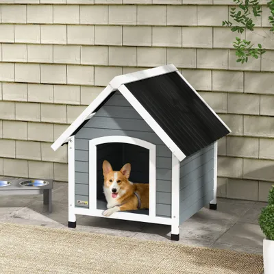 Niche pour chien extérieure en bois avec plancher amovible abri Niche pour chien extérieure en bois avec plancher amovible abri
