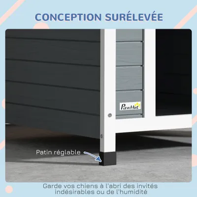 Niche pour chien extérieure en bois avec plancher amovible abri Niche pour chien extérieure en bois avec plancher amovible abri