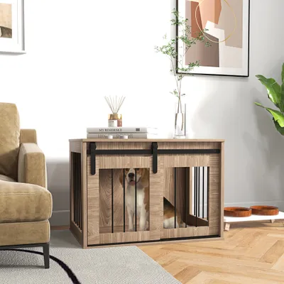 Cage caisse pour chien animaux intérieur porte coulissante