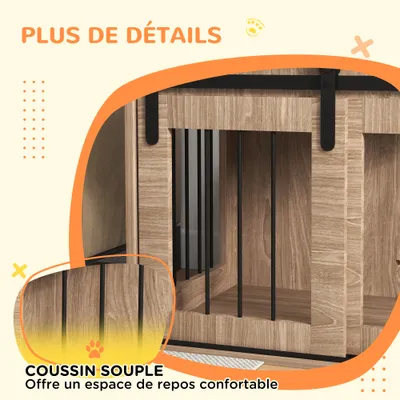 Cage caisse pour chien animaux intérieur porte coulissante