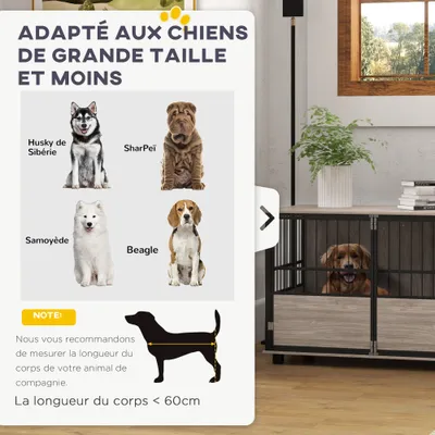 Cage pour chien intérieur, table d'appoint Cage pour chien intérieur, table d'appoint