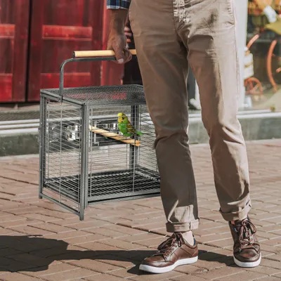 Cage de transport en acier pour perroquets