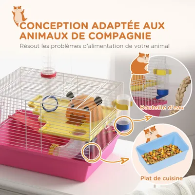 Cage à hamster rat rongeur multicolore avec plateforme