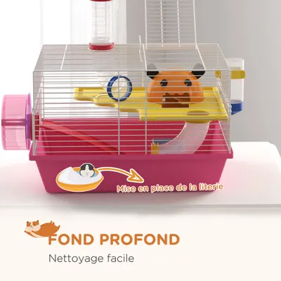 Cage à hamster rat rongeur multicolore avec plateforme