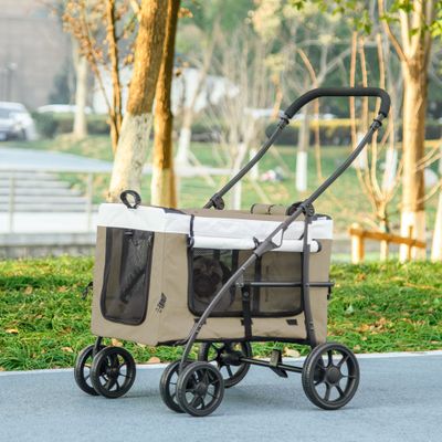 Poussette pliable animaux chien chat nacelle amovible bandoulières