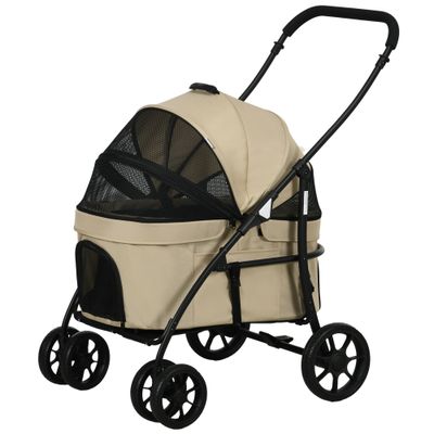 Poussette pour chien 2 en 1 pliante nacelle amovible coussin laisse