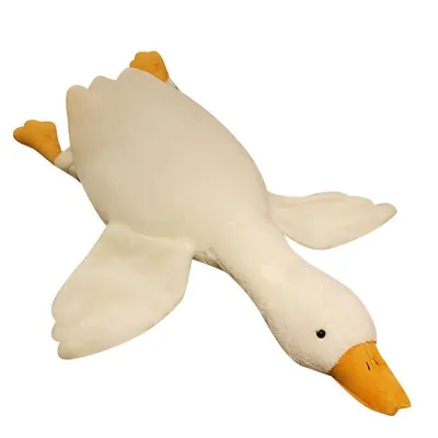 Grand jouet en peluche pour chien, canard blanc