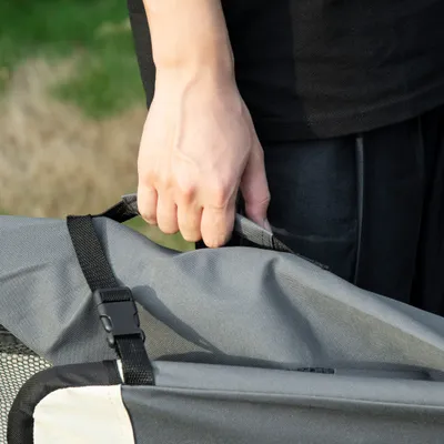 Sac de transport pliable - poignée, 3 entrées zippées, poche