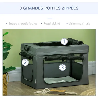 Sac de transport pliable pour animaux de compagnie avec poignée