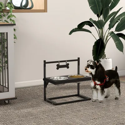 Gamelles surrélevées chien avec support réglable en hauteur