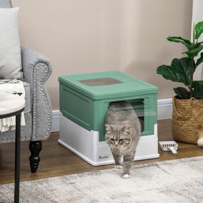 Maison de toilette pour chat pliable double porte battante