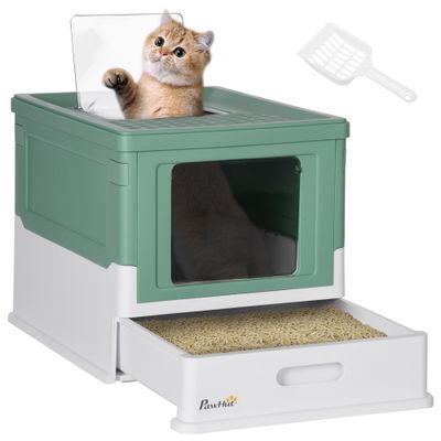 Maison de toilette pour chat pliable double porte battante