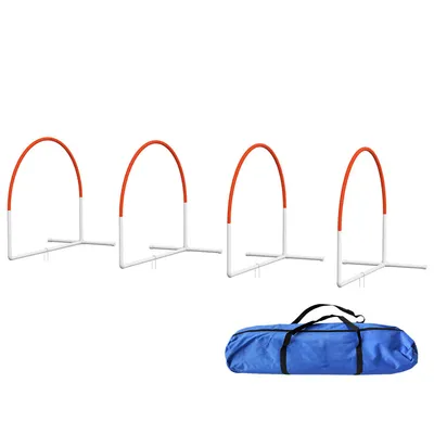 Lot de 4 pièces d'équipement agility- arceaux entrainement pour chien