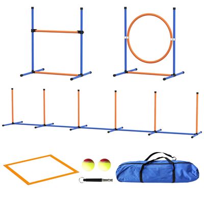 Kit d'agilité pour chien 4 pièces avec slalom
