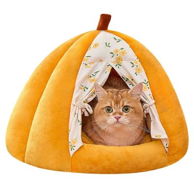 ZooVenture Panier pour Chat Chien Forme de Citrouille