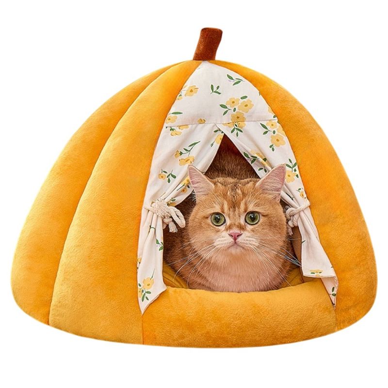 ZooVenture Panier pour Chat Chien Forme de Citrouille