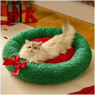 ZooVenture Panier pour chat de Noël 40*40cm ZooVenture Panier pour chat de Noël 40*40cm