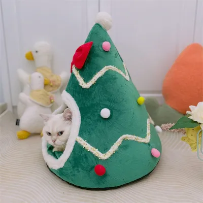 ZooVenture Panier pour Chat en Forme d'Arbre de Noël ZooVenture Panier pour Chat en Forme d'Arbre de Noël