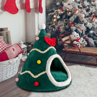 ZooVenture Panier pour Chat en Forme d'Arbre de Noël