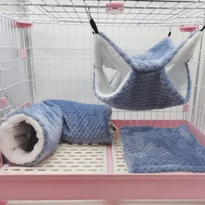 Lot de 3 hamacs pour rat, cochon d'Inde, tunnel suspendu et lit chaud