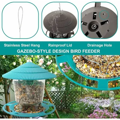 Mangeoire Oiseaux Exterieur Grande Capacité Distributeur à Graines